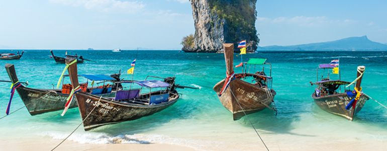 rowing boats on a desert island